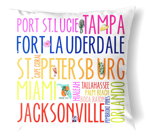 Reversible 18" Iconic Florida Throw Pillow