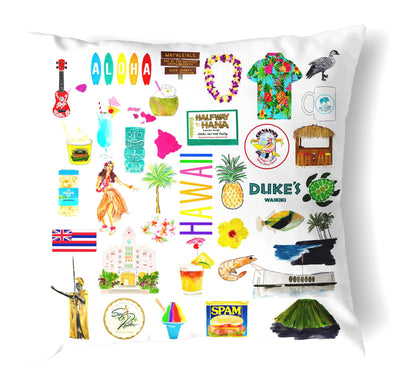 Reversible 18" Iconic Hawaii Throw Pillow