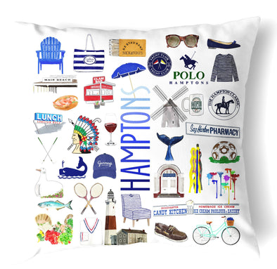 Reversible 18" Iconic Hamptons Throw Pillow
