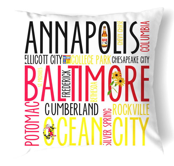 Reversible 18" Iconic Maryland Throw Pillow