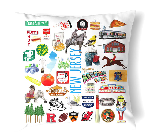 Reversible 18" Iconic New Jersey Throw Pillow