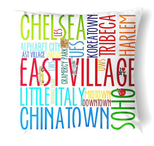 Reversible 18" Iconic New York City Throw Pillow