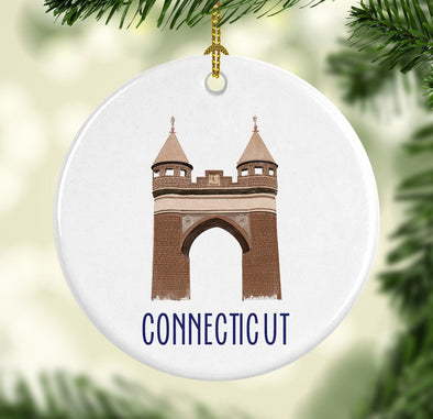 Soldiers and Sailors Arch Hartford Connecticut Round Porcelain Ornament