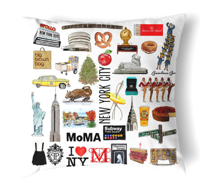 Reversible 18" Iconic New York City Throw Pillow