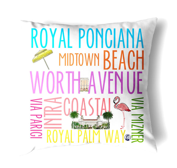 Reversible 18" Iconic Palm Beach Throw Pillow