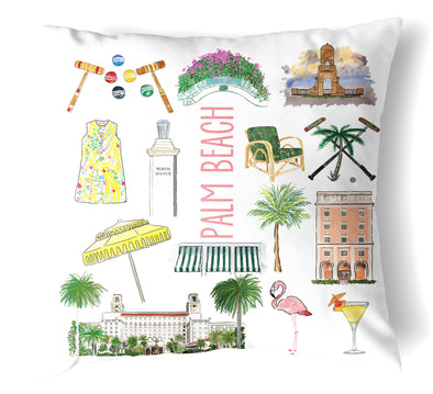 Reversible 18" Iconic Palm Beach Throw Pillow