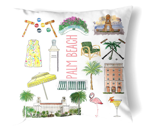 Reversible 18" Iconic Palm Beach Throw Pillow
