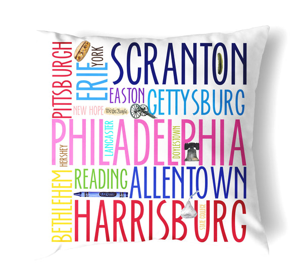 Reversible 18" Iconic Pennsylvania Throw Pillow