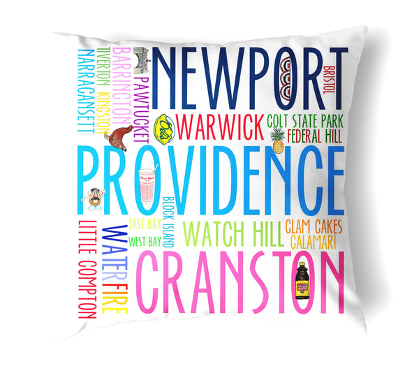 Reversible 18" Iconic Rhode Island Throw Pillow