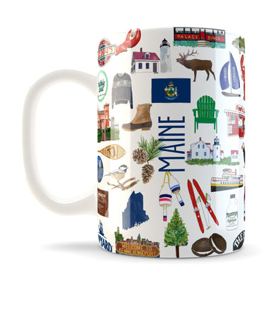 Iconic Maine Watercolor Ceramic Mug