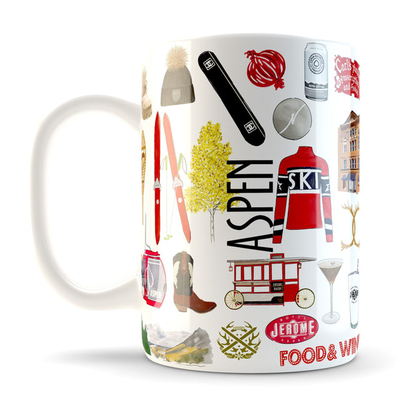 Iconic Aspen Colorado Watercolor Ceramic Mug