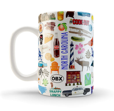 Iconic North Carolina Watercolor Ceramic Mug