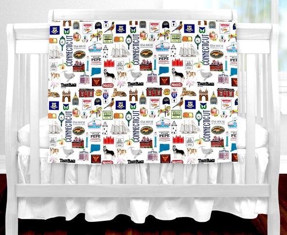 Iconic Connecticut Baby Blanket