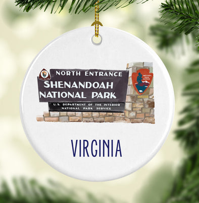 Shenandoah National Park, Virginia Round Porcelain Ornament