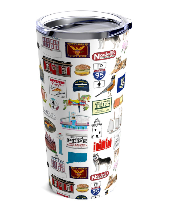 Iconic Connecticut Watercolor 20 ounce Stainless Steel Hot/Cold Cup