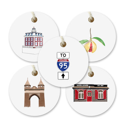 Iconic Connecticut Watercolor Gift Tags - Set of 10