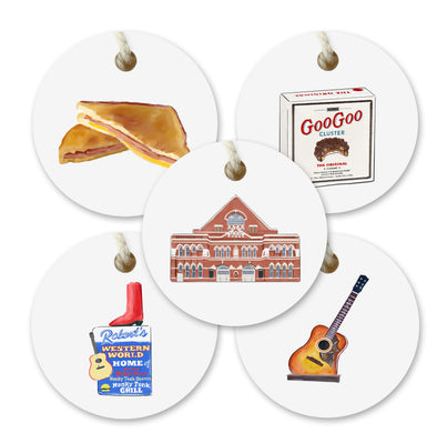 Iconic Nashville Tennessee Watercolor Gift Tags - Set of 10