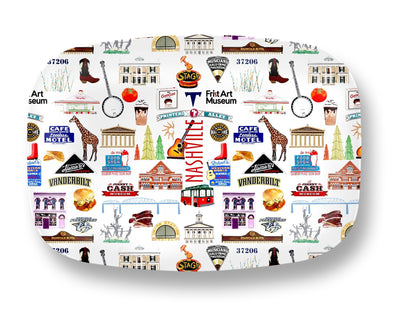 Iconic Nashville Tennessee Watercolor DecoWare(TM) Platter