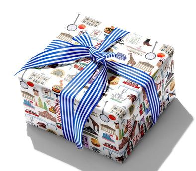 Iconic Nashville Tennessee Watercolor Gift Wrap