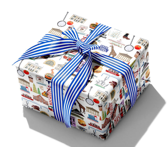 Iconic Nashville Tennessee Watercolor Gift Wrap