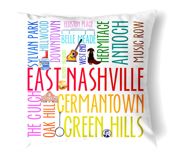 Reversible 18" Iconic Nashville Tennessee Throw Pillow