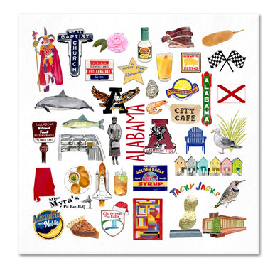 Iconic Alabama Watercolor  Napkins