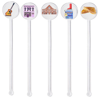 Iconic Nashville Tennessee Swizzle Sticks - Set of 10
