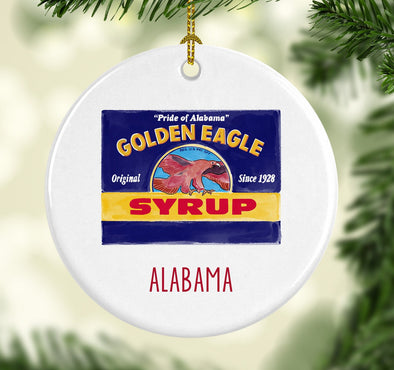 Iconic Golden Eagle Syrup Round Porcelain Ornament