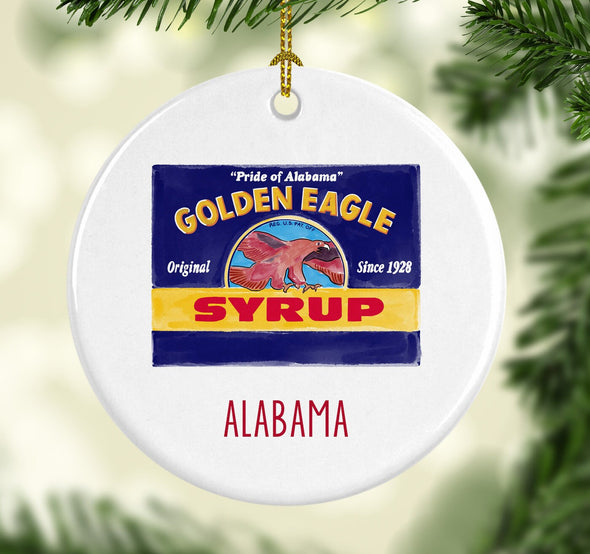 Iconic Golden Eagle Syrup Round Porcelain Ornament