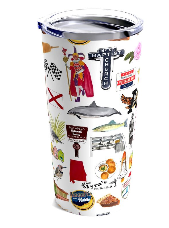 Iconic Alabama watercolor 20 ounce Stainless Steel Hot/Cold Cup