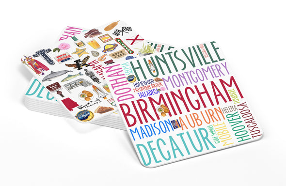 Iconic Alabama Watercolor Paper Coasters - Set of 10