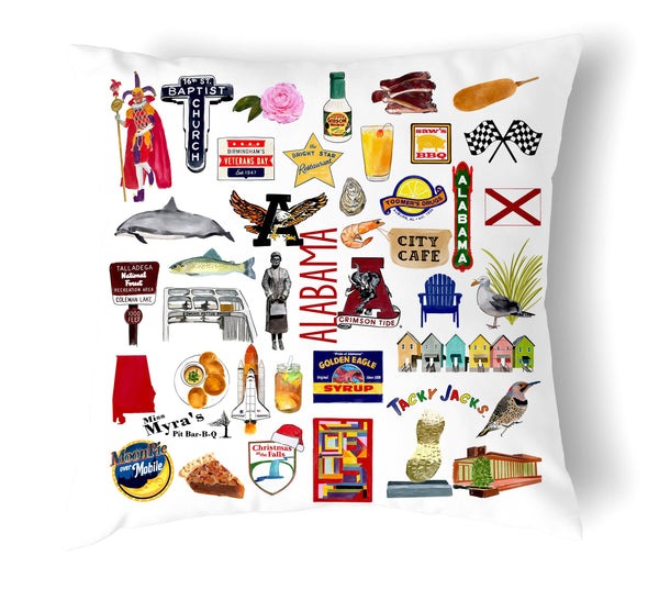Reversible 18" Iconic Alabama Throw Pillow