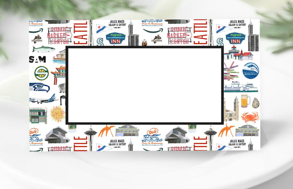 Iconic Seattle Washington Watercolor Place Cards