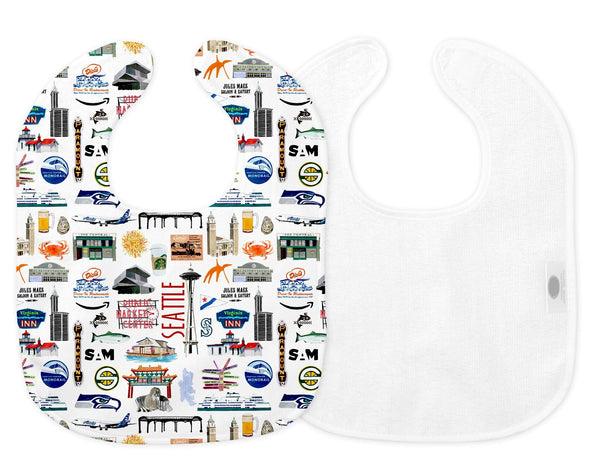 Iconic Seattle Washington Baby Bib