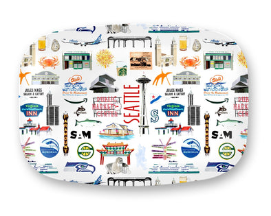 Iconic Seattle Washington Watercolor DecoWare(TM) Platter