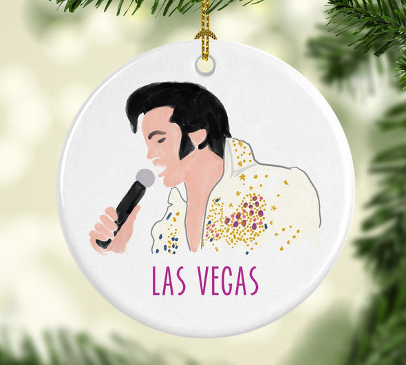 Las Vegas Elvis Porcelain Ornament