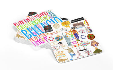 Iconic Las Vegas Watercolor Paper Coasters - Set of 10