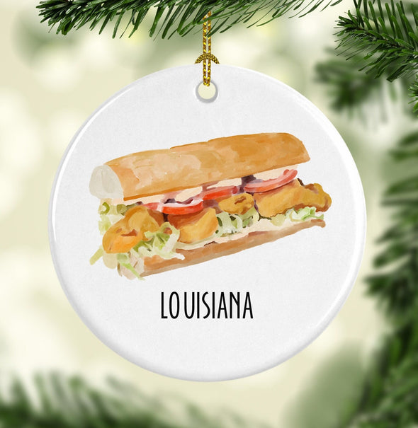Louisiana Po Boy Porcelain Ornament