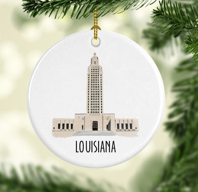 Louisiana State House Porcelain Ornament