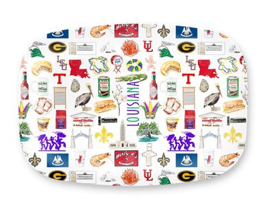 Iconic Louisiana Watercolor DecoWare(TM) Platter