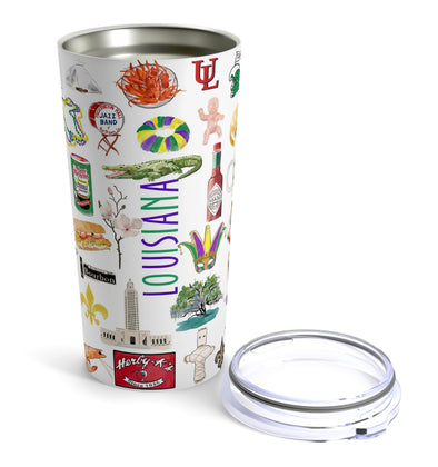 Iconic Louisiana Watercolor 20 ounce Stainless Steel Hot/Cold Cup