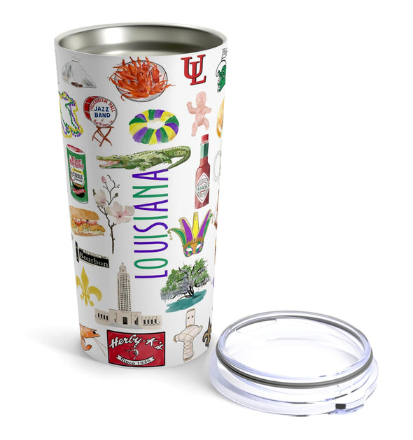 Iconic Louisiana Watercolor 20 ounce Stainless Steel Hot/Cold Cup