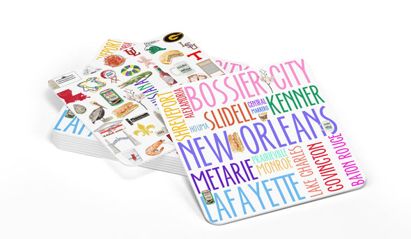 Iconic Louisiana Watercolor Paper Coasters - Set of 10