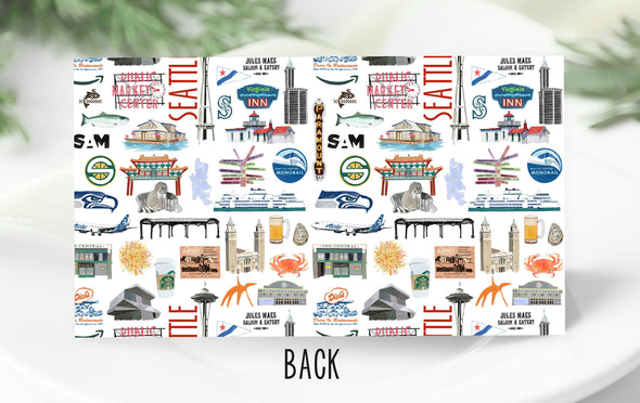 Iconic Seattle Washington Watercolor Place Cards