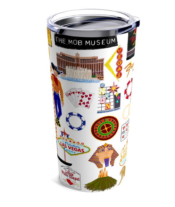 Iconic Las Vegas Watercolor 20 ounce Stainless Steel Hot/Cold Cup
