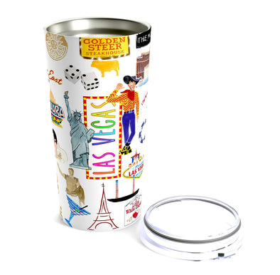 Iconic Las Vegas Watercolor 20 ounce Stainless Steel Hot/Cold Cup