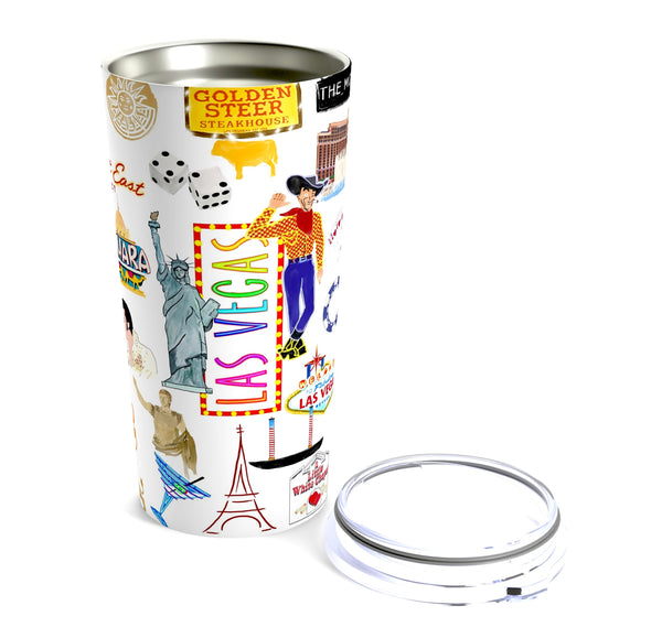 Iconic Las Vegas Watercolor 20 ounce Stainless Steel Hot/Cold Cup