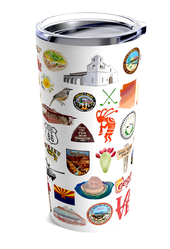 Iconic Arizona Watercolor 20 ounce Stainless Steel Hot/Cold Cup