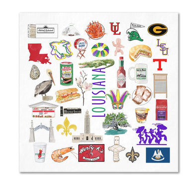 Iconic Louisiana Watercolor  Napkins