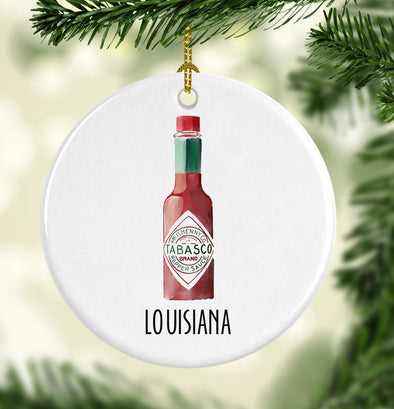 Louisiana Tabasco Sauce Porcelain Ornament